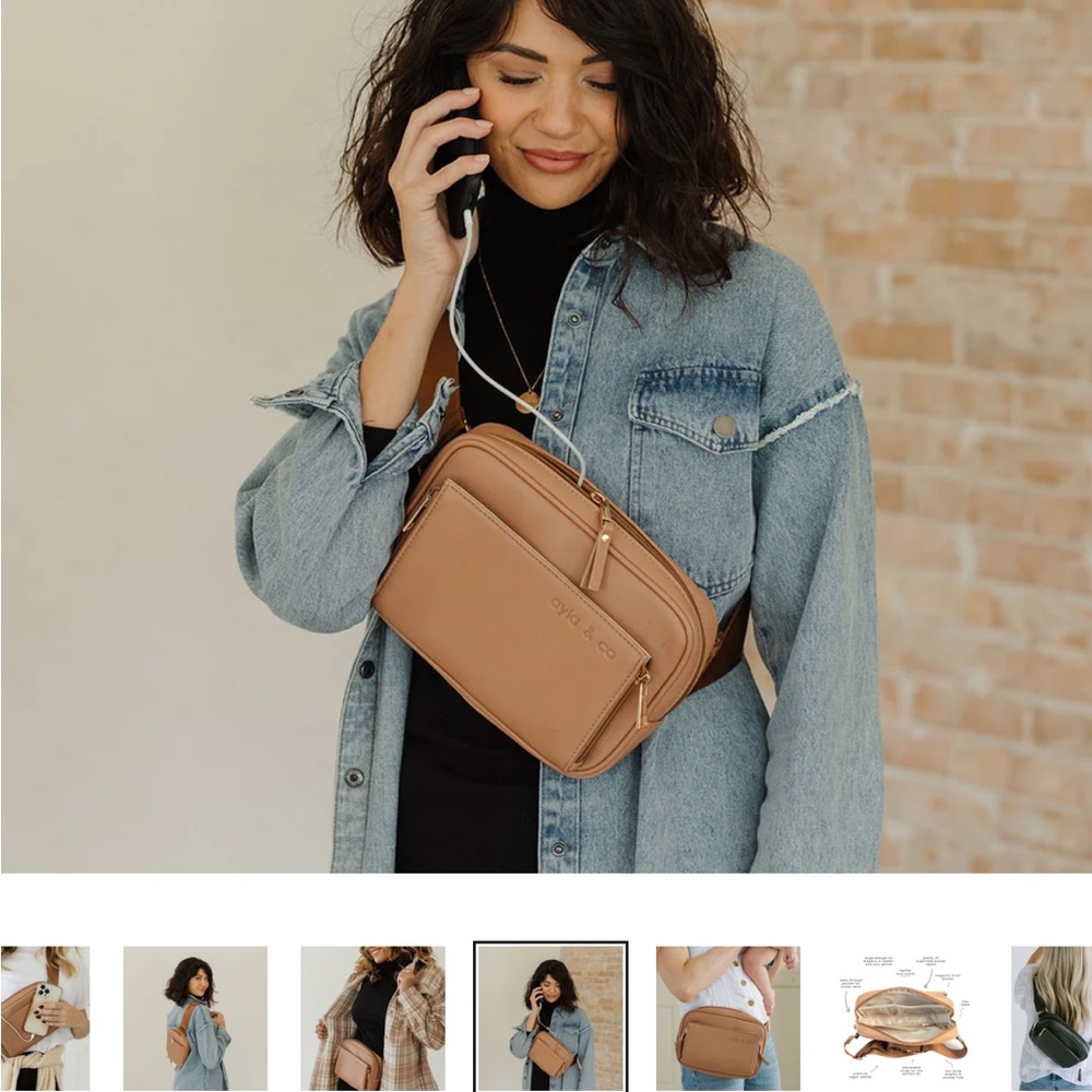 Ayla & Co Tan Vegan Leather Crossbody/ Fanny Pack - Picture 2 of 13